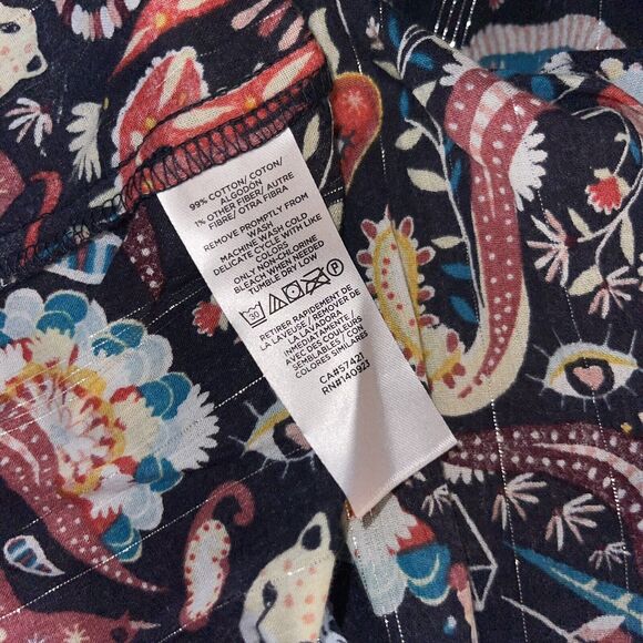 Paisley Long Sleeve V-Neck Blouse Animal Print Mystical - Picture 11 of 12